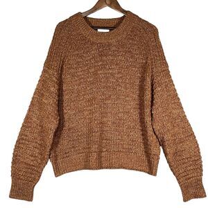 Universal Thread Sweater Women Size L Caramel‎ Brown Thick Knit Short Length R73